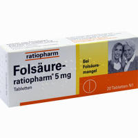 Folsäure- Ratiopharm 5 Mg Tabletten 100 Stück - ab 1,85 €
