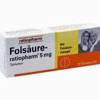 Folsäure- Ratiopharm 5 Mg Tabletten 100 Stück - ab 1,65 €