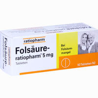 Folsäure- Ratiopharm 5 Mg Tabletten 100 Stück - ab 1,85 €