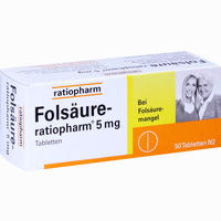 Folsäure- Ratiopharm 5 Mg Tabletten 100 Stück - ab 1,65 €