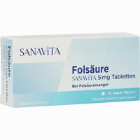 Folsäure Sanavita 5 Mg Tabletten  20 Stück - ab 0,00 €