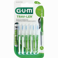 Gum Trav- Ler Grün Tanne 1.1mm Interdental+6 Kappen Zahnbürste 6 Stück