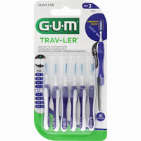 Gum Trav- Ler Lila Kerze 1.2mm Interdental+6 Kappen Zahnbürste 6 Stück
