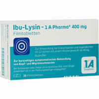 Ibu- Lysin - 1 A Pharma 400 Mg Filmtabletten 20 Stück - ab 2,18 €