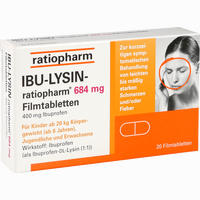 Ibu- Lysin- Ratiopharm 684mg Filmtabletten  20 Stück - ab 2,89 €