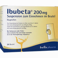 Ibubeta 200 Mg Suspension Zum Einnehmen im Beutel 20 Stück