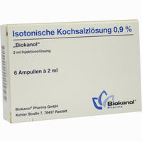 Isotonische Kochsalzlösung 0.9% Biokanol Ampullen 6 x 2 ml