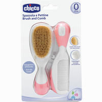 Kamm & Bürste mit Naturborsten Rosa Chicco 1 Stück