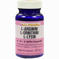 L- Arginin/l- Ornithin/l- Lysin 4:3:4 Gph Kapseln 60 Stück - ab 17,87 €