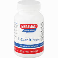 Megamax L- Carnitin 500mg Tabletten 30 Stück - ab 15,39 €