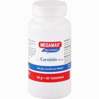 Megamax L- Carnitin 500mg Tabletten 30 Stück - ab 14,33 €