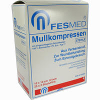 Mullkompressen Steril 10x10 Es 8f  25 x 2 Stück - ab 2,48 €