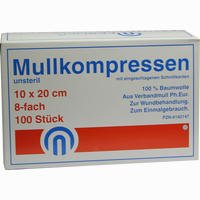 Mullkompressen Unsteril 10x20 Es 8f  100 Stück - ab 9,04 €