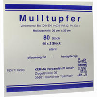 Mulltupfer Handgef.steril Plaumengross 20x20cm  40 x 2 Stück - ab 30,28 €