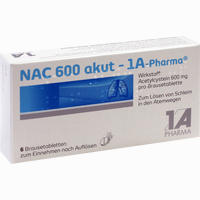 Nac 600 Akut- 1a- Pharma Brausetabletten 6 Stück - ab 0,00 €