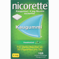 Nicorette 4mg Freshmint Kaugummi Pharma Gerke Arzneimittelvertriebs GmbH 105 Stück