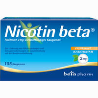 Nicotin Beta Fruitmint 2mg Wirkstoffhaltiger Kaugummi 105 Stück