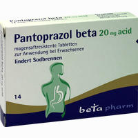 Pantoprazol Beta 20 Mg Acid Magensaftresistente Tabletten  14 Stück - ab 1,13 €