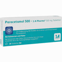 Paracetamol 500 - 1 A Pharma Tabletten 20 Stück - ab 0,49 €