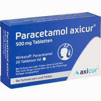 Paracetamol Axicur 500 Mg Tabletten Axicorp pharma 20 Stück