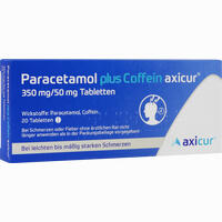 Paracetamol Plus Coffein Axicur 350 Mg/50 Mg Tabletten  axicorp Pharma GmbH 20 Stück