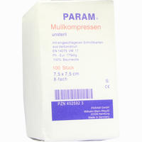 Param Mullkompressen Unsteril 8- Fach 7,5 X 7,5cm Param GmbH 100 Stück