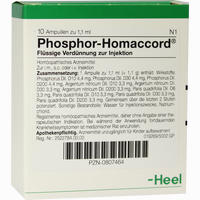 Phosphor Homaccord Ampullen 10 Stück - ab 15,85 €
