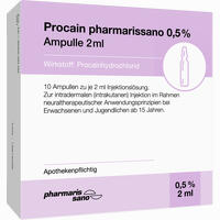 Procain 0. 5% Ampulle 2ml 50 x 2 ml - ab 5,65 €