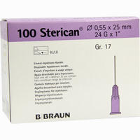 Sterican 0. 55x25 Lila L L 100 Stück