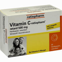 Vitamin C- Ratiopharm Retard 500mg Retardkapseln 30 Stück - ab 4,78 €