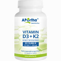 Vitamin D3 10.000 Ie + Natto K2 200 Ug Tabletten 365 Stück