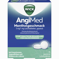 Wick Angimed Mentholgeschmack 5mg 1mg Lutschtabl.  24 Stück