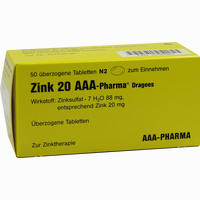 Zink 20 Aaa- Pharma Dragees  20 Stück - ab 4,28 €