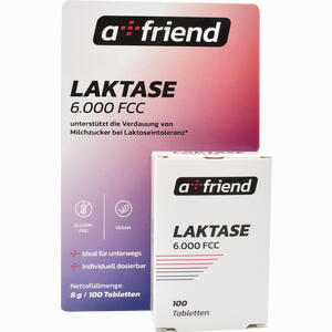 A Friend Laktase 6. 000 Fcc bei Laktoseintoleranz 100 Stück - ab 6,20 €