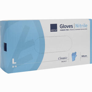 Abena Nitril Hanschuhe Classic Puderfrei Blau Gr. L Handschuhe 150 Stück - ab 8,39 €