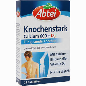 Abtei Knochenstark Calcium 600 + D3 Tabletten Omega Pharma Deutschland GmbH 28 Stück - ab 0,00 &euro;