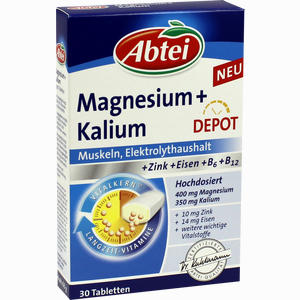 Abtei Magnesium + Kalium Depot Tabletten 30 Stück - ab 0,00 &euro;