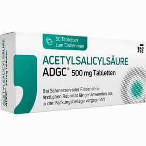 Acetylsalicylsäure Adgc 500 Mg Tabletten 30 Stück - ab 0,00 &euro;