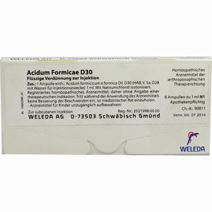 Acid. Formicae D30 Ampullen 8 Stück - ab 24,85 €