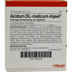 Acidum Dl- Malicum- Injeel Ampullen 10 Stück - ab 19,61 €