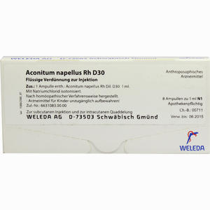 Aconitum Napell Rh D30 Ampullen 8 x 1 ml - ab 31,76 €