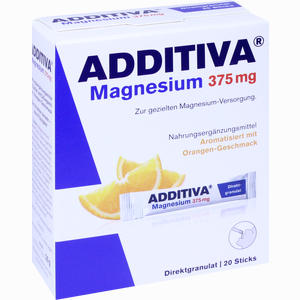Additiva Magnesium 375mg Sticks Orange Granulat 20 Stück - ab 5,52 €