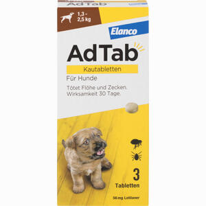 Adtab 56 Mg Kautabletten für Hunde (1. 3- 2. 5 Kg) 3 Stück - ab 22,12 &euro;