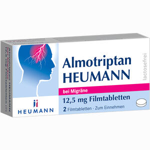 Almotriptan Heumann bei Migräne 12.5mg Filmtabletten  2 Stück - ab 2,45 €