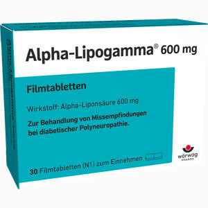 Alpha- Lipogamma 600mg Filmtabletten  WÃ¶rwag Pharma GmbH & Co. KG 30 Stück - ab 19,02 €