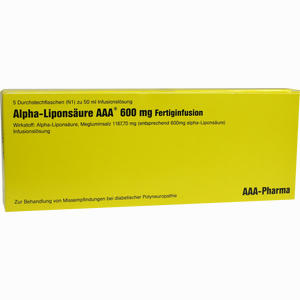 Alpha- Liponsäure Aaa 600mg Fertiginfusion Infusionslösung 5 x 50 ml - ab 0,00 €
