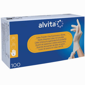 Alvita Latex Untersuchungshandschuhe Puderfrei L  100 Stück - ab 6,03 €
