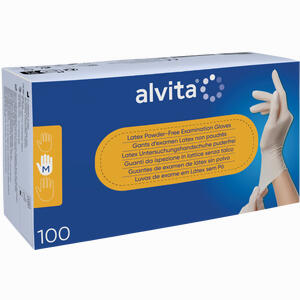 Alvita Latex Untersuchungshandschuhe Puderfrei M  100 Stück - ab 6,03 €