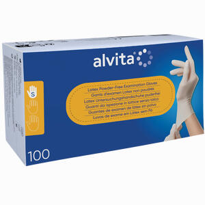Alvita Latex Untersuchungshandschuhe Puderfrei S  100 Stück - ab 6,15 €