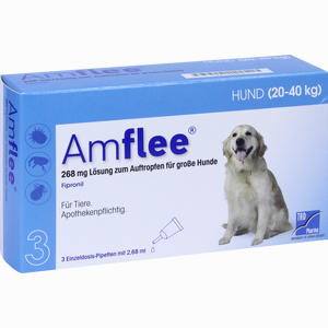 Amflee 268 Mg Spot- On für Große Hunde 20- 40 Kg 3 Stück - ab 9,95 €